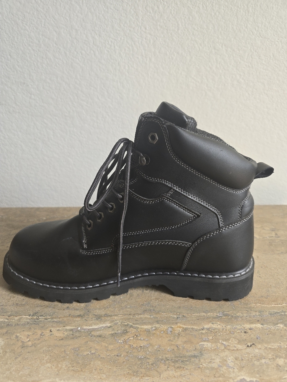 Coleman Mens's Steel Toe Safefty Work Boots - Black - Picture 6 of 10